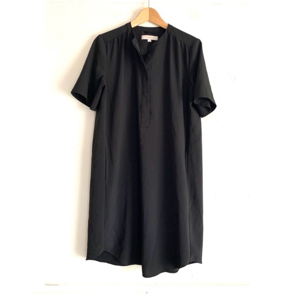 LOFT Black Dress // Simple Minimalist Dress with Pockets